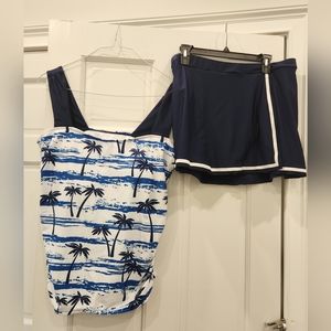 Two piece skirted tankini